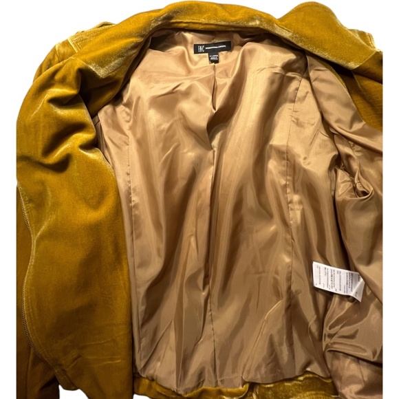INC International Concepts Glam Velvet Gold Moto Jacket Blazer XL NWT Yellow - Picture 10 of 15